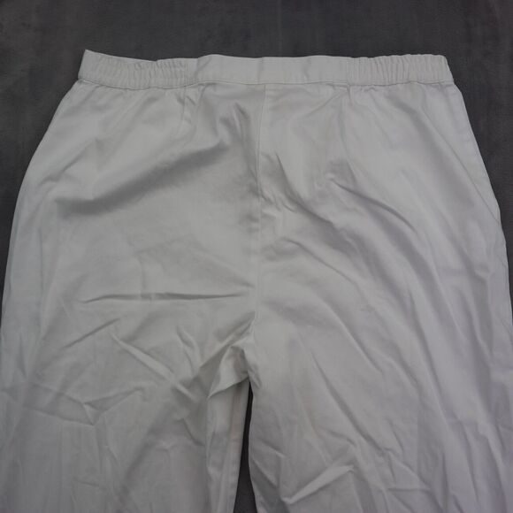 Ruby Rd Pants Womens 14 White Ankle High Rise Elastic Waist Stretch Hook Eye - Picture 13 of 16